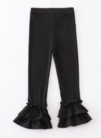 Black Double Ruffle Pants