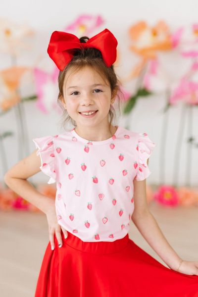Sweet Strawberry Ruffle Tee🍓