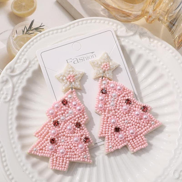 Beaded Christmas Earrings