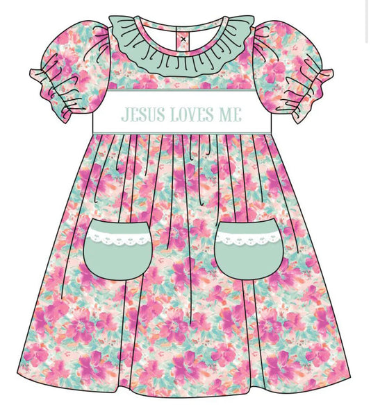 Jesus Loves Me Floral Dress