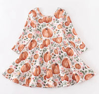 Floral & Pumpkin Print Dress
