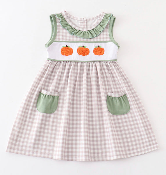 Green Plaid Pumpkin Dress