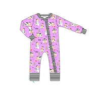 Purple Cow Print PJ Romper