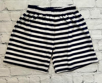 Navy & White Knit Shorts