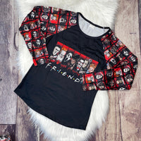 Horror Friends Long Sleeve Mom Raglan