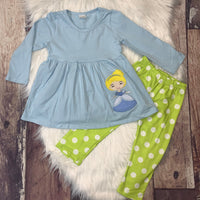 Embroidered Princess Collection Tunic and Pant Set - Glass Slipper