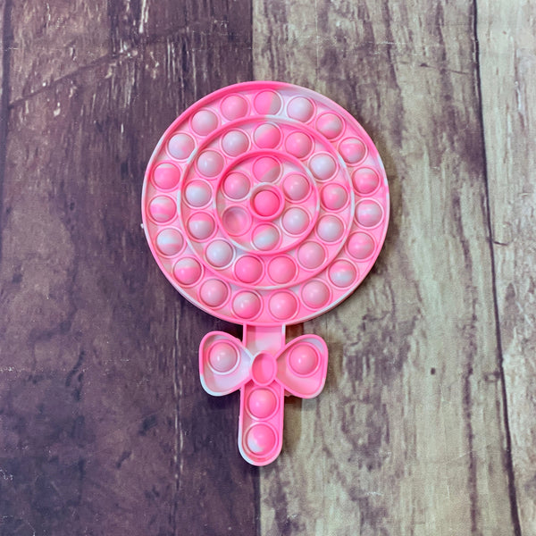 Silicone Pop Fidget Toy - Pink Lollipop