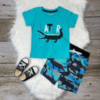 Later Gator Blue and Black T-Shirt and Short Set