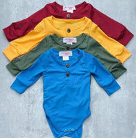 Ribbed Henley Tops | 4 Colors