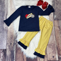 Polar Express Embroidered Girl's Pant Set - Believe