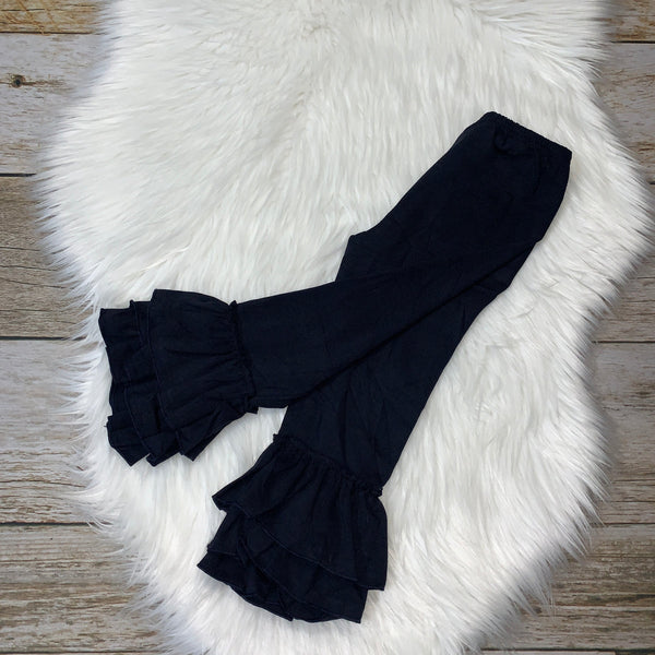 Navy Blue Ruffle Leggings