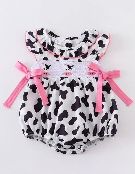 Smocked Cow Romper