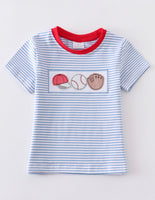 Blue Striped Baseball Shirt