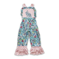 Floral Bunny Overalls