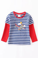 Navy and Red Airplane Shirt