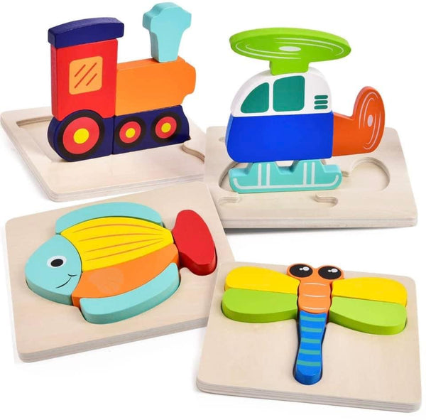Set of 4 Wooden Learning Puzzles