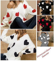 Distressed Heart Sweater