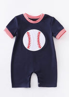 Navy Baseball Romper