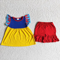 Blue, Yellow, and Red Short Set