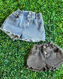 BAE | Distressed Vintage Wash Denim Paperbag Shorts